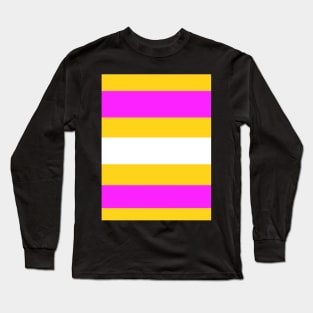 Yellow, Pink & White Stripe Long Sleeve T-Shirt